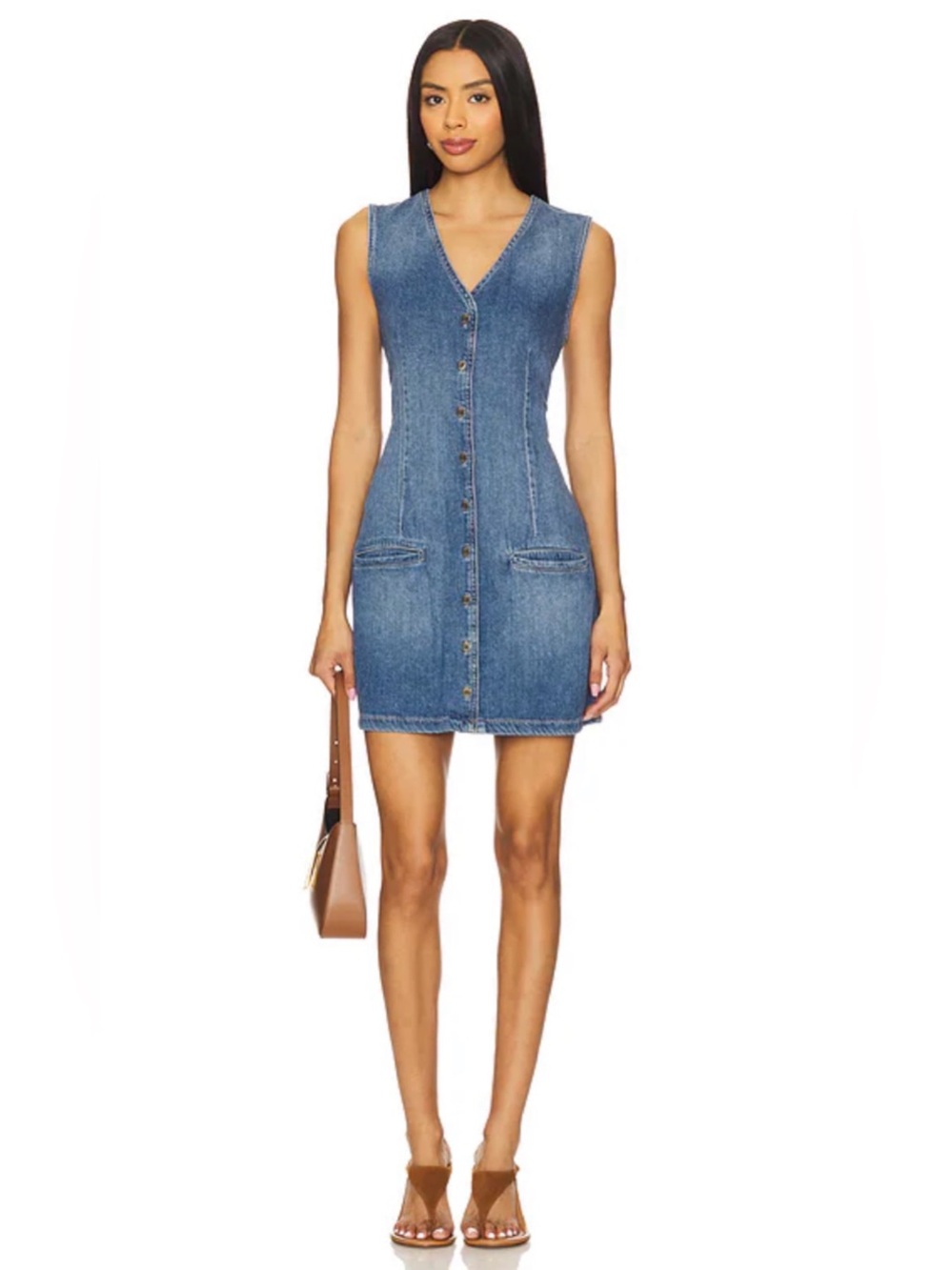 DL1961 Vest Denim Minidress in Color North Beach Size Small